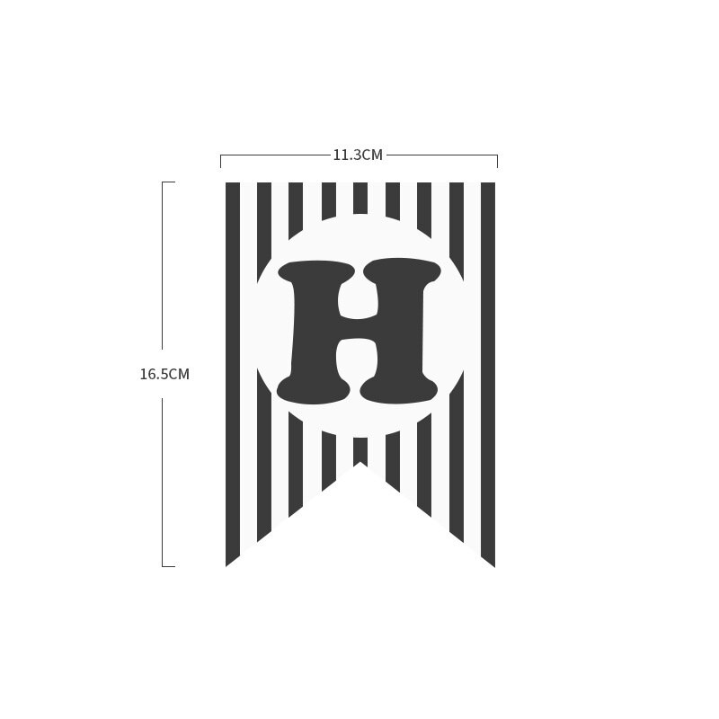 Happy birthday swallowtail flags black and white stripes birthday party background decoration flags