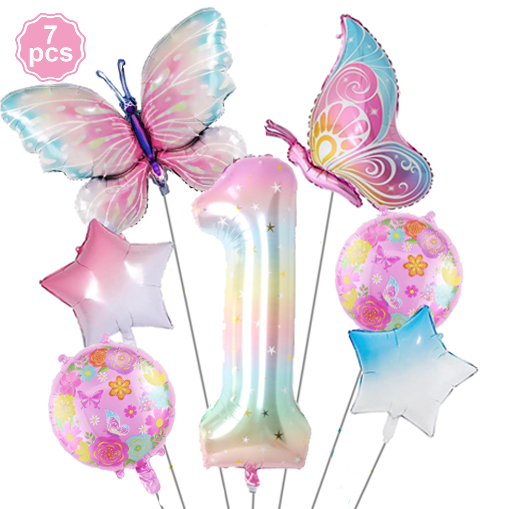 Vlinder Verjaardag Servies Borden Cups Folie Vlinder Ballonnen Banner Voor Meisjes Sprookjesfeest Bruiloft Decor Baby Shower Benodigdheden: Bordeaux