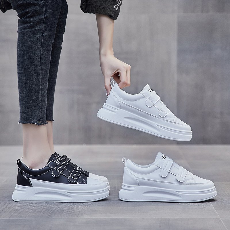 Casual Vrouwen Platte Schoenen Mode Witte Vrouwen Sneakers Antislip Verhogen School Flats Zacht Leer Vrouwen 'S Sport Schoenen