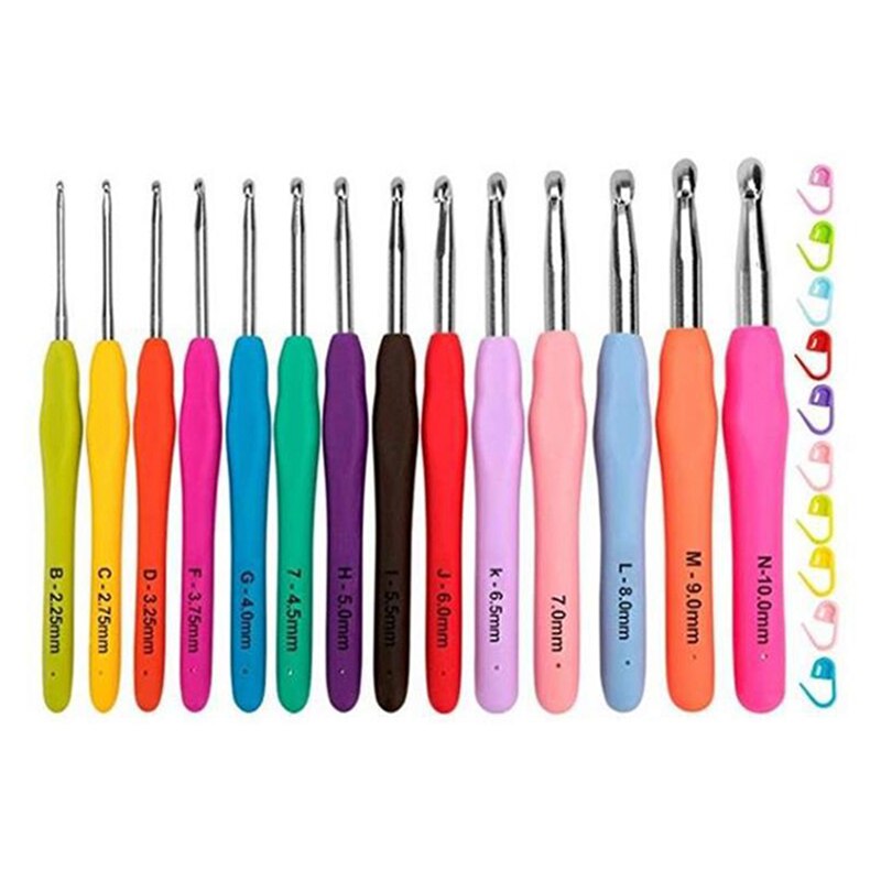 Crochet Set DIY Sewing Tools Aluminum Crochet Set Multicolor Knitting Needles Kit Household Products Crochet Kit