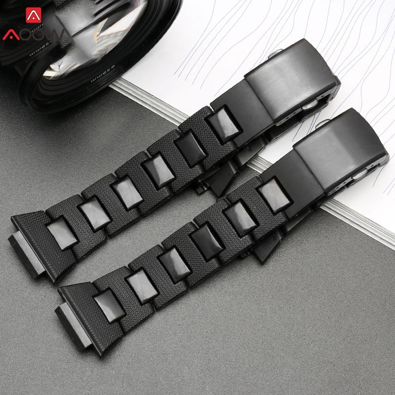 AOOW correa de reloj para Casio G-SHOCK DW5600 DW6900 GW-M5610 serie DW9600 pulsera de correa de reloj de plástico de acero inoxidable con herramientas