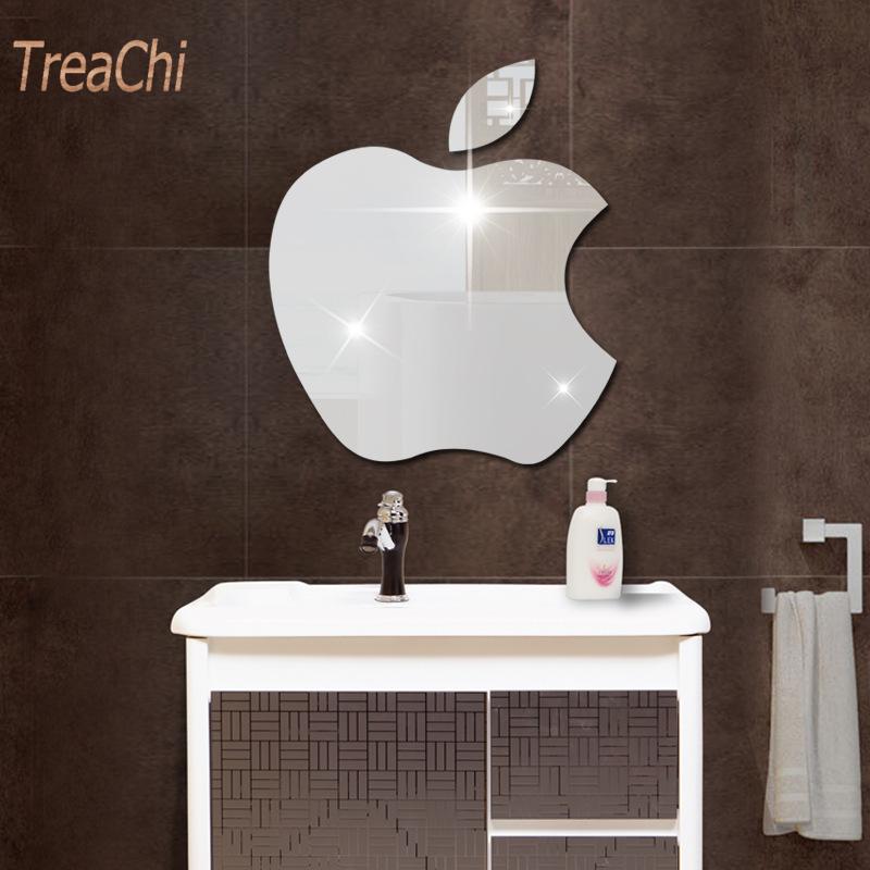 Living Room Bathroom Bathroom Children's Room Self-Adhesive Decoration Mirror Apple Mirror Wall Sticker 30*35Cm