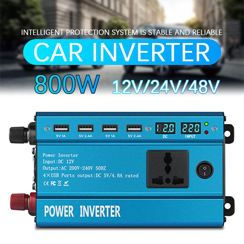 800W Power Inverter DC 12/24/48 AC 220V Car Power ... – Vicedeal