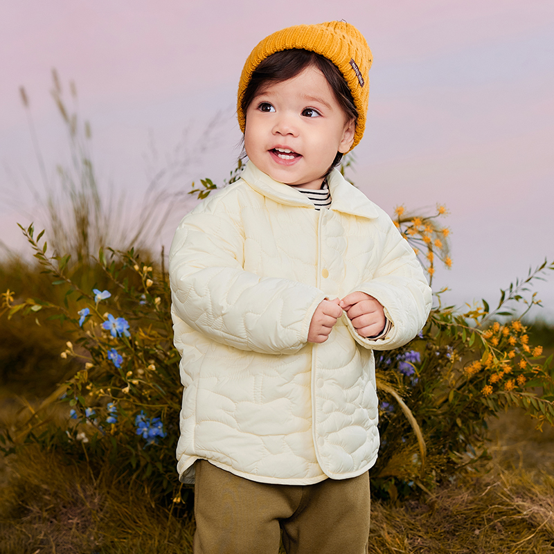 Mini Bala ropa de abrigo impermeable y resistente al aceite para niños y niñas, chaqueta de camisa gruesa y cálida para bebés, producto de invierno: Blanco / 17