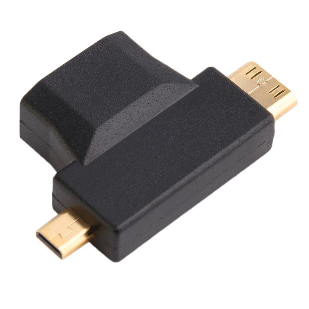 Nero compatibile HDMI tipo A femmina A maschio Mini compatibile HDMI tipo C + maschio Micro HDMI-adattatore tipo D compatibile