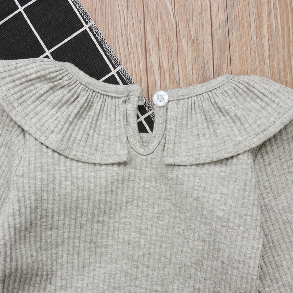 Pagliaccetto del bambino Appena nato Del bambino Del costume Del bambino Del bambino infantile Delle Ragazze Del Manicotto Lungo Solido Delle Increspature Della Tuta Del Pagliaccetto Vestiti Del bambino Vestiti 2019