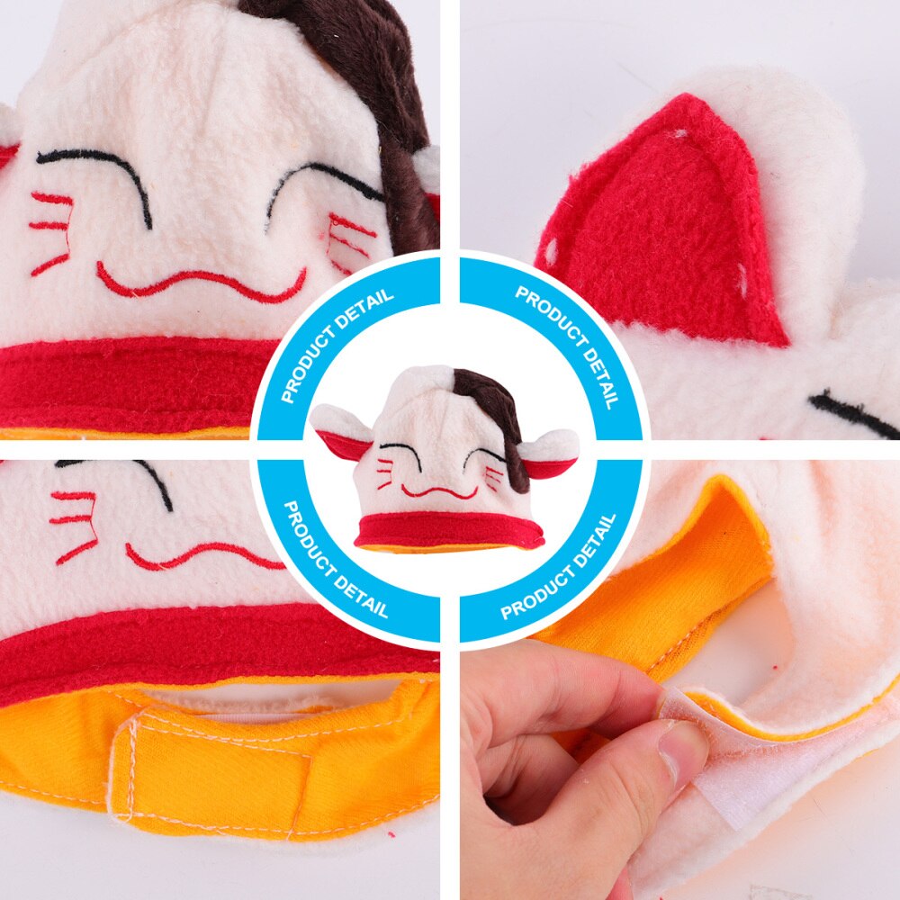 Hond Kostuum Hoed Fortuin Kat Patroon Huisdier Decoratieve Kostuum Cap (Wit)