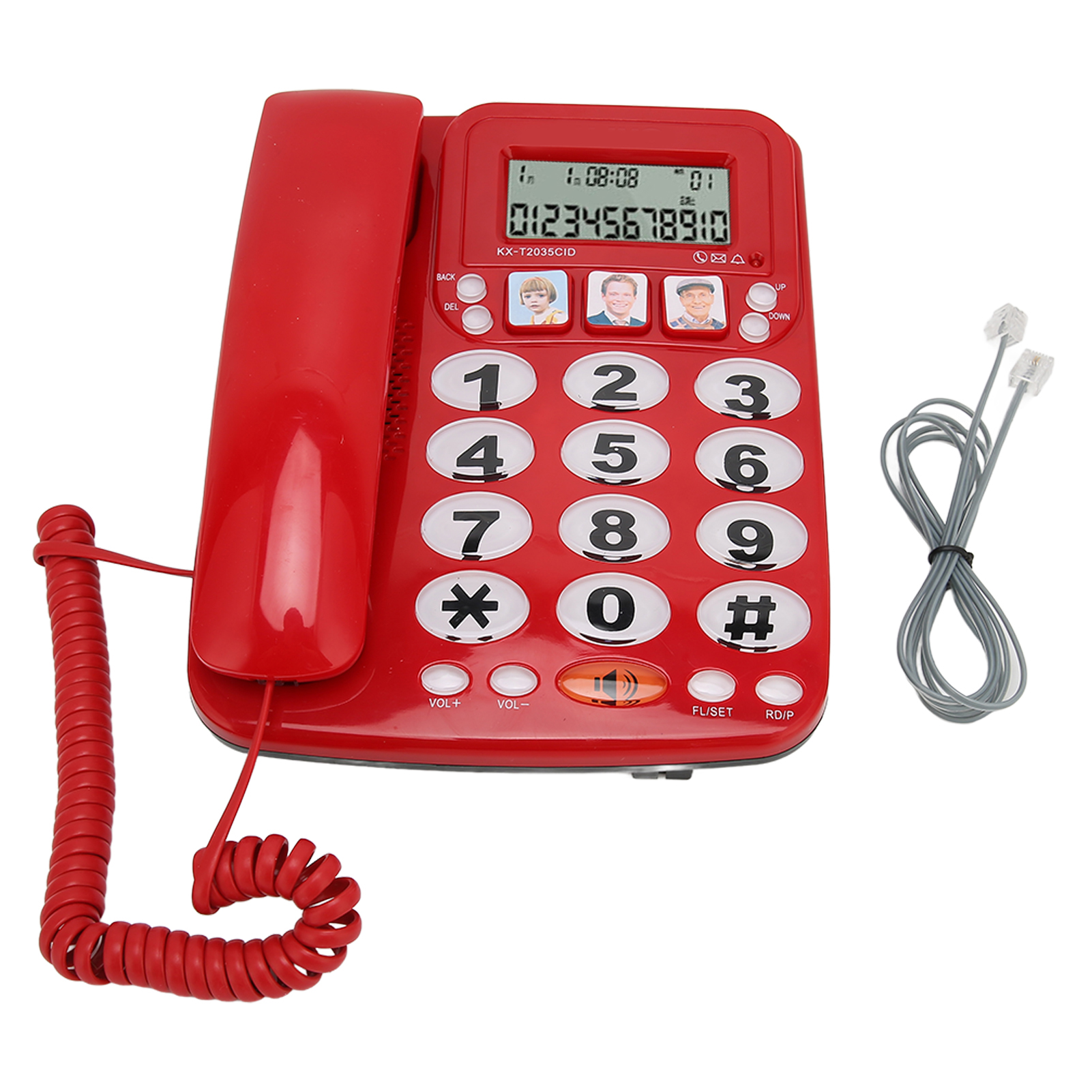 KX-2035CID Vaste Telefoon 2-Lijn Vaste Telefoon Met Speakerphone Speed Dial Telefoon Inkomende Met Caller Id Thuis Kantoor Vaste: Rood