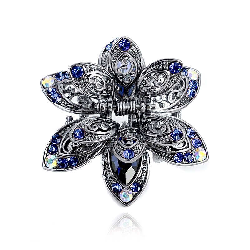 Vintage fleur cristal cheveux griffes pince strass épingle à cheveux cheveux bijoux charme cheveux accessoires pour les femmes