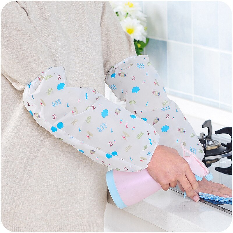 Men's and women's kitchen cleaning anti-soil oil sleeves Korean version of the cute long waterproof sleeve E34
