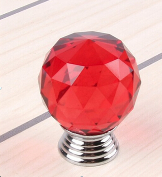 Rund 30mm diamant kristall glasdörr lådskåp garderob draghandtag rattar möbelhandtag: 8