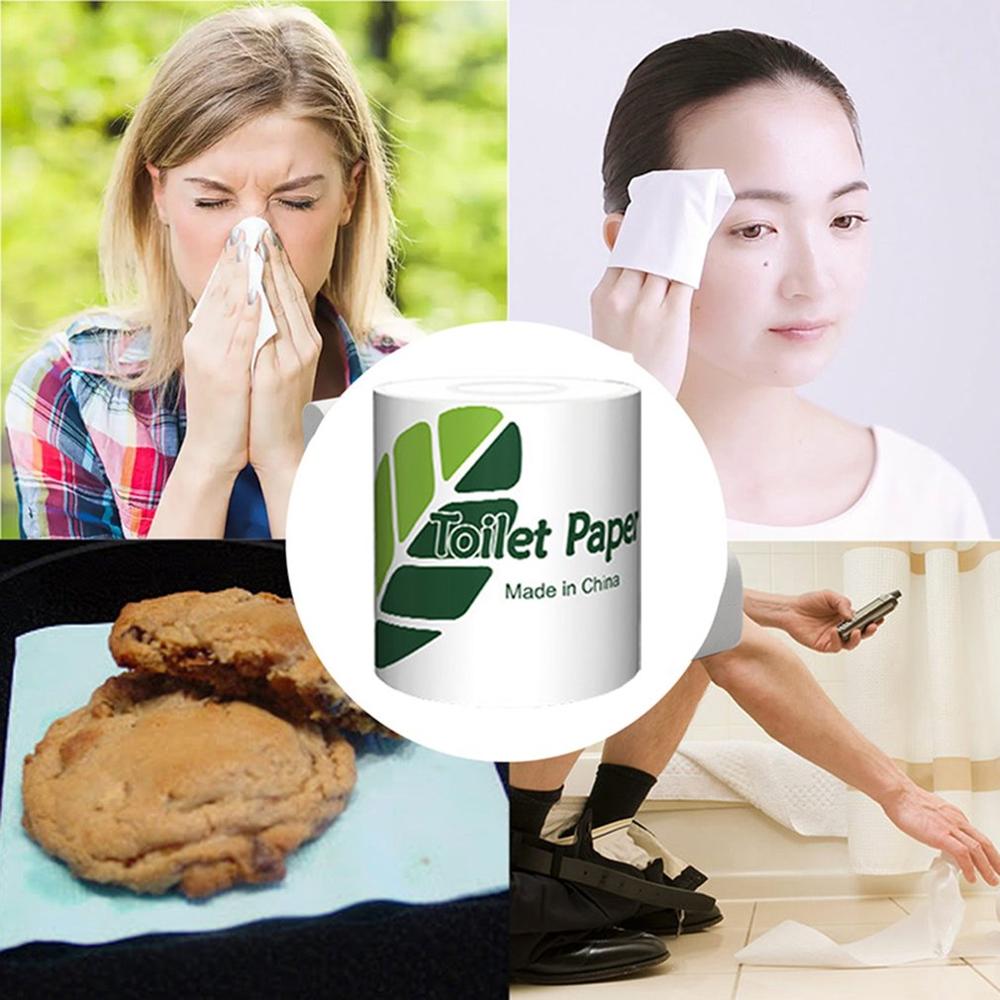 Silkepapir rulle husholdningsrulle toiletpapir naturlig papirmasse rulle papir bærbart toiletpapir praktisk