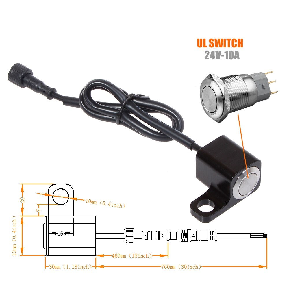 Self-lock Motorcycle Rear View Mirror Bracket Switch Headlight Fog For Sport Dirt Electric Bike Motorcycle Handlebar Switch