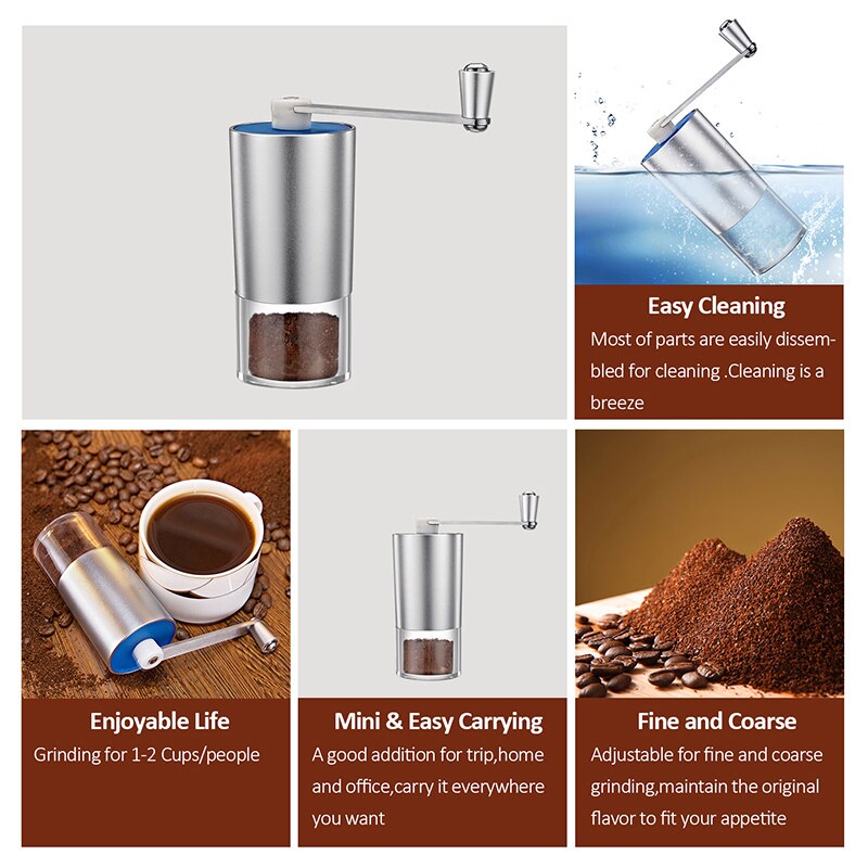 Coffee Grinders Stainless Steel Coffee Grinder Tool Hand Manual Coffee Grinder Mill Coffee Bean Spice Mini Grinders Kitchen