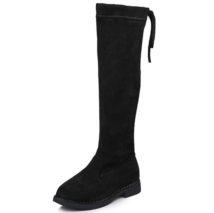 Meisjes Knie-Hoge Lange Laarzen Prinses Editie Kinderen Tall Martin Laarzen Kinderen Hoge Kinderen Schoenen Bota Kid sneakers: Black / 35