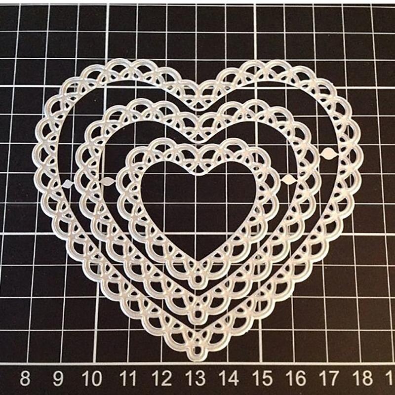 Heart Frames Metal Cutting Dies Wedding Invitation Card Embossing Die DIY Scrapbooking Photo Album Embossing Paper Cards