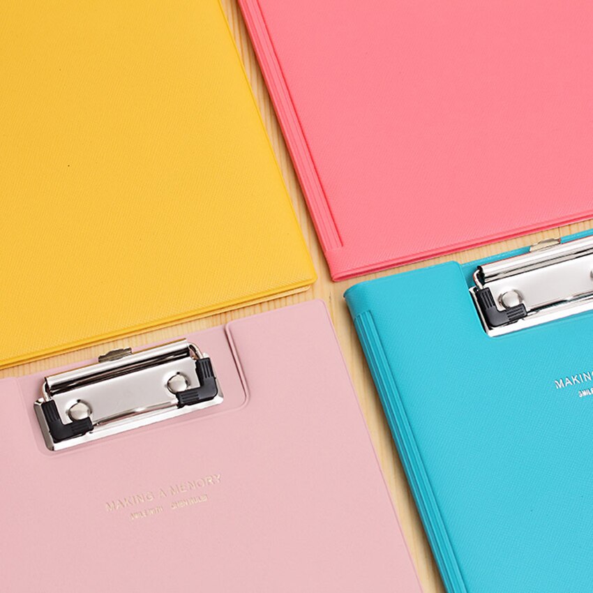 Waterproof A5 PU File Clipboard Flip Folder Contract Folder Student Writing Pad School Office Stationery Supply Random Color
