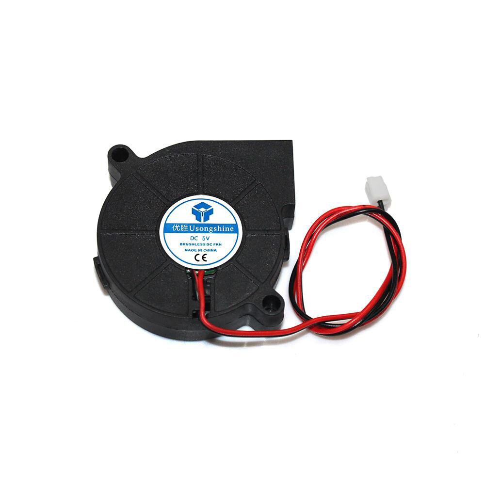 Ventilador turbo de refrigeração, peças da impressora 3d sem escova, 2 pinos para extrusora, ventilador de refrigeração dc 5015 5/12/24v 50x50x15mm parte fãs de plástico pretos