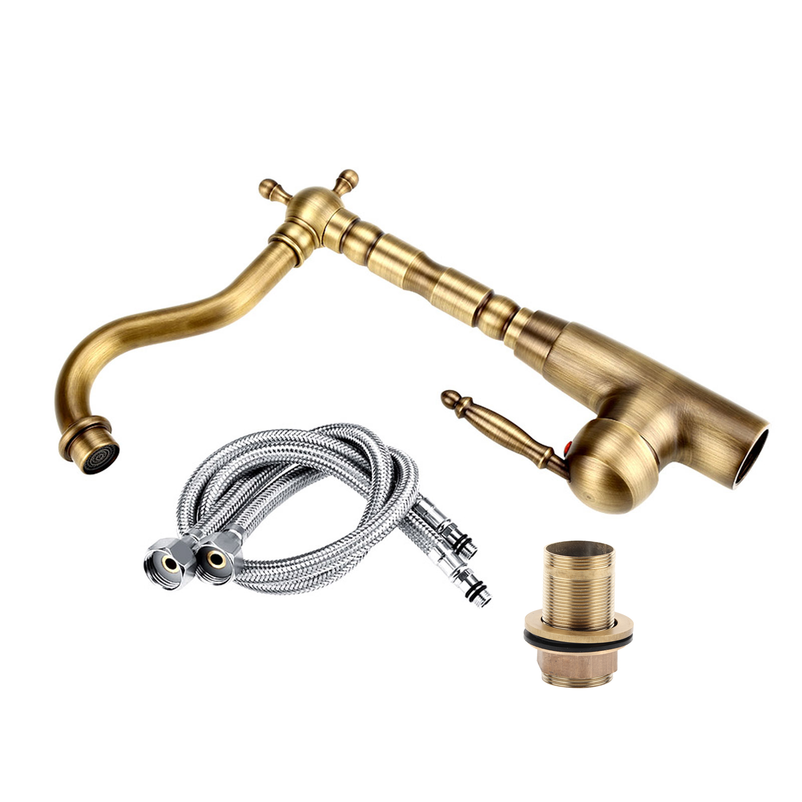 Klassische Waschtischarmatur In Antik-Bronze – Hochwertige Mischbatterie Fürs Badezimmer