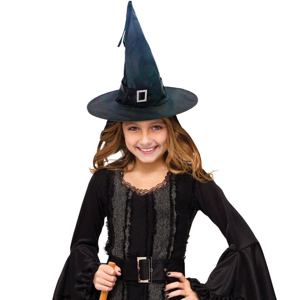 Halloween Funny Hat Prom Party Hat Decoration Strappy Hat Witch Hat Children Kids Hat#D3: Gray