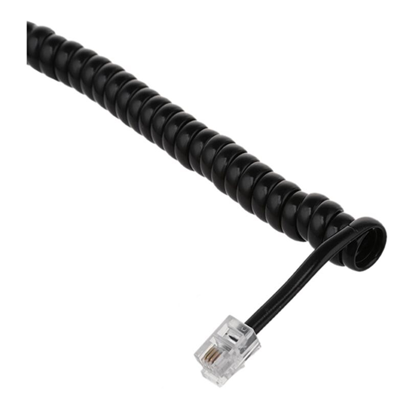 2 M Zwarte Telefoon Extension Coil Kabel Cord