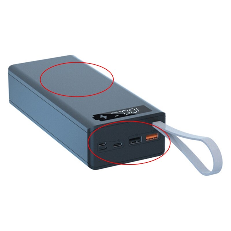 Lcd-scherm Diy Power Bank Case 16X18650 Batterij Shell QC3.0 Pd Batterij Power Bank Shell 10W draadloos Opladen Doos: BK Fast Charge