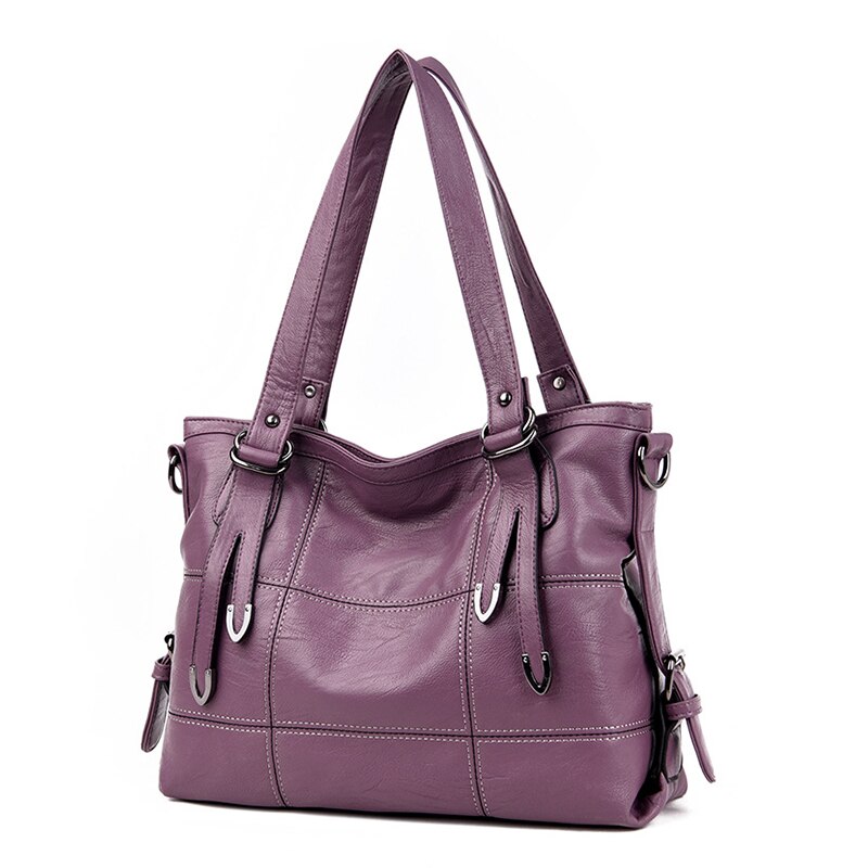 ¡Novedad de ! Bolso de mensajero Retro para mujer, bolso con asa superior, bolsos de hombro para chicas, bolsos de mano para mujer, paquete de de de cuero PU: Purple