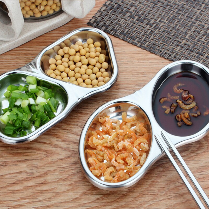 Rvs Ultralight Camping Kookgerei Keukengerei Outdoor Servies Set Wandelen Picknick Plaat Kruiden Gerecht Saus Dip Gerechten