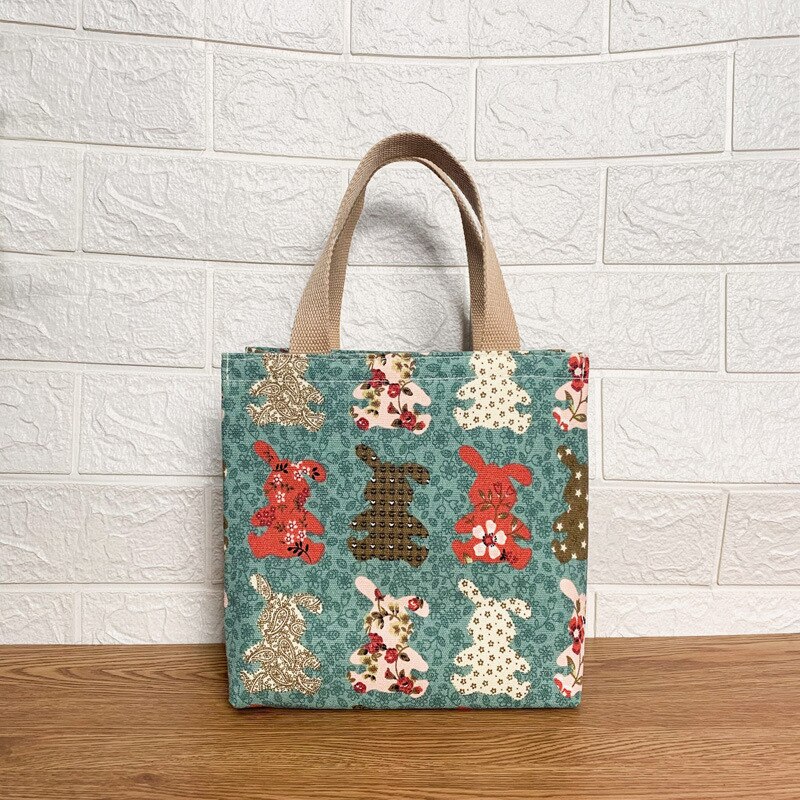 Sac à Lunch isotherme en toile pour femmes et enfants, motif fonctionnel, Portable, isolé, chat mignon, nourriture thermique, pique-nique: C