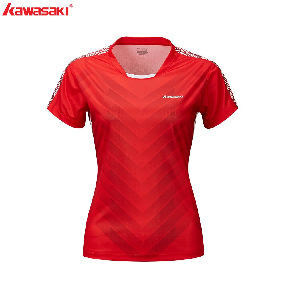 KAWASAKI, camisas de bádminton para mujer, cuello redondo, secado rápido, transpirable, Regular, forma física deporte, camisetas, ST-R2232 de tenis de mesa