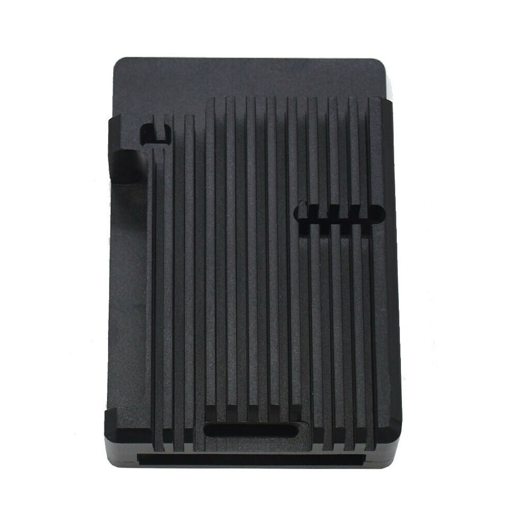 Capa de resfriamento fácil instalar liga de alumínio acessórios gabinete escudo ferramenta durável caso protetor sinal para raspberry pi 4b: Black Without Fan