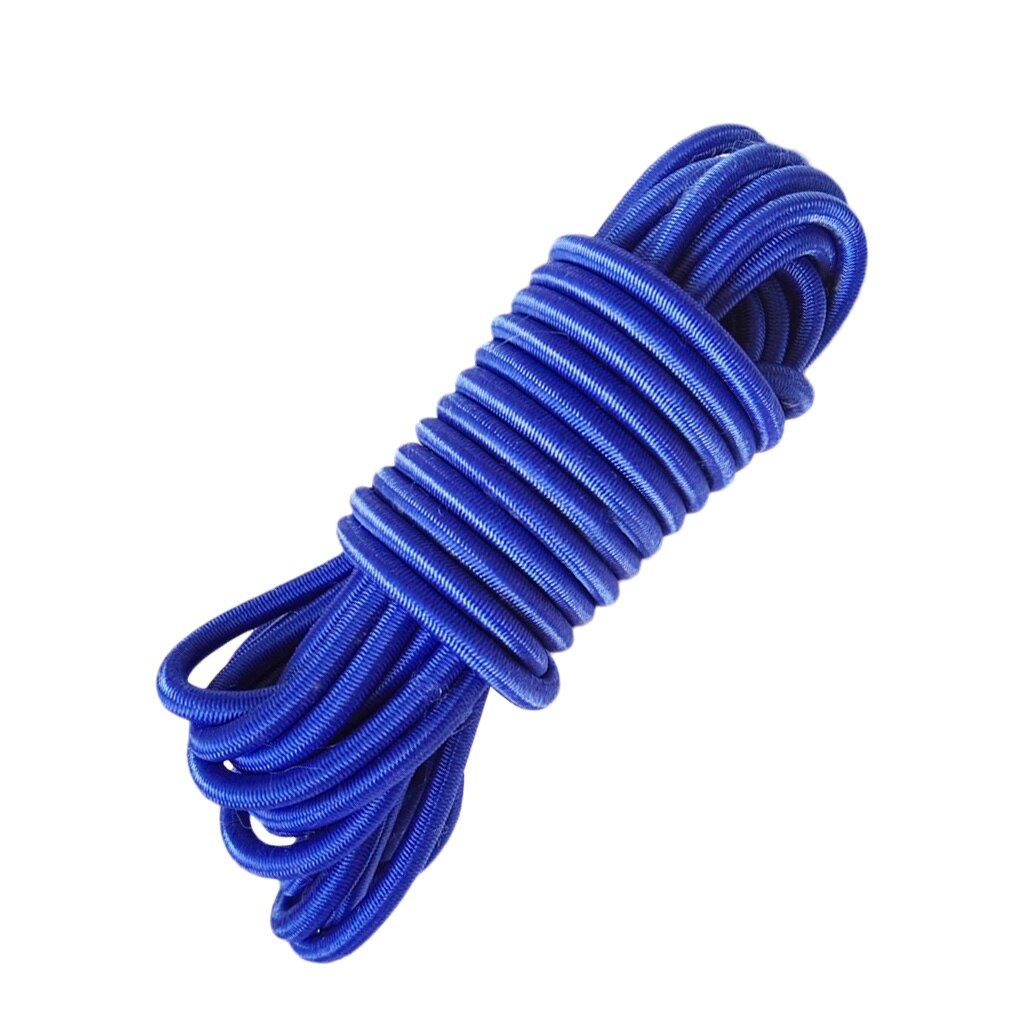 4Mm X 5M Elastische Bungee Touw Shock Cord Tie Down Voor Boot Trailer Kajakken Yacht Camping Klimmen Caravans apparatuur Accessoires: Blue