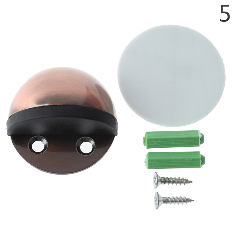Pegatina antiperforación oculta de acero inoxidable, Tope de puerta de goma, soportes de puerta, topes de puerta sin clavos montados en el suelo, 45*26mm: 5