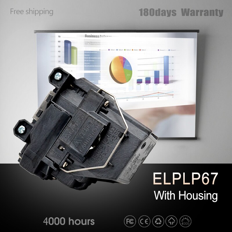 Lampe De projecteur Avec Boîtier Modul pour ELPLP67 pour Epson EB-X11 EB-C30XE VS210 Powrelite X12 HC710