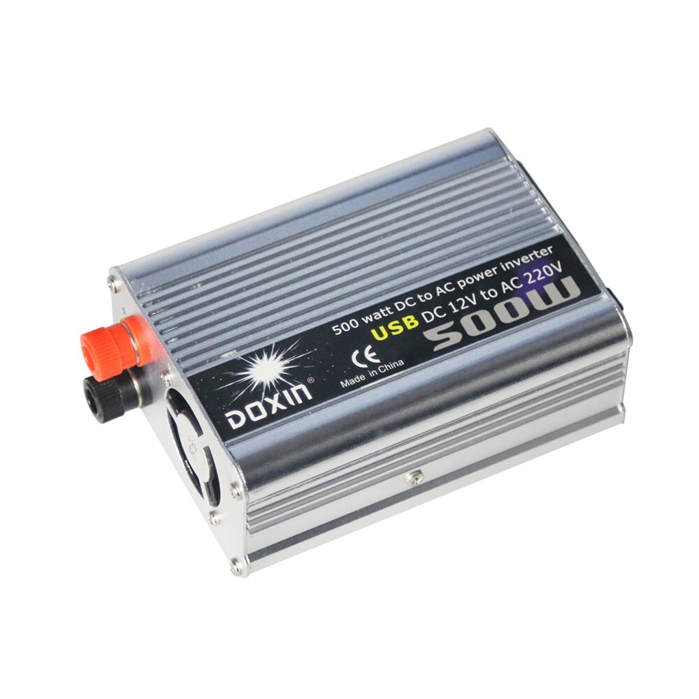 DOXIN 500 W Voertuig Omvormer 12 V naar 220 V Zilver Gecorrigeerd Wave Hoge Frequentie Power Converter met USB