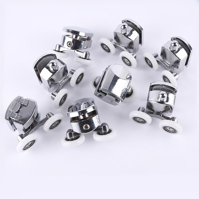 8 STKS Wielen Kit Voor Douchecabine Deuren Wiel 23 25 27mm Top Bottom Dubbel Met Knop Mount voor Glas: green / 25mm