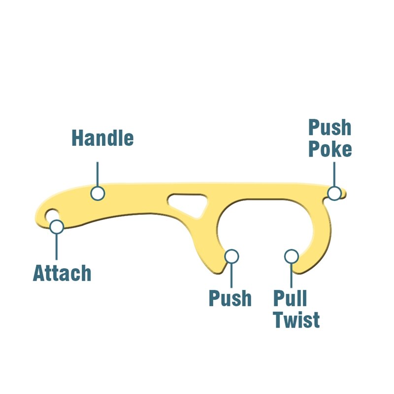 Portable Hygiene Hand Cleaner Alloy EDC Door Opener Elevator Handle Key Tool