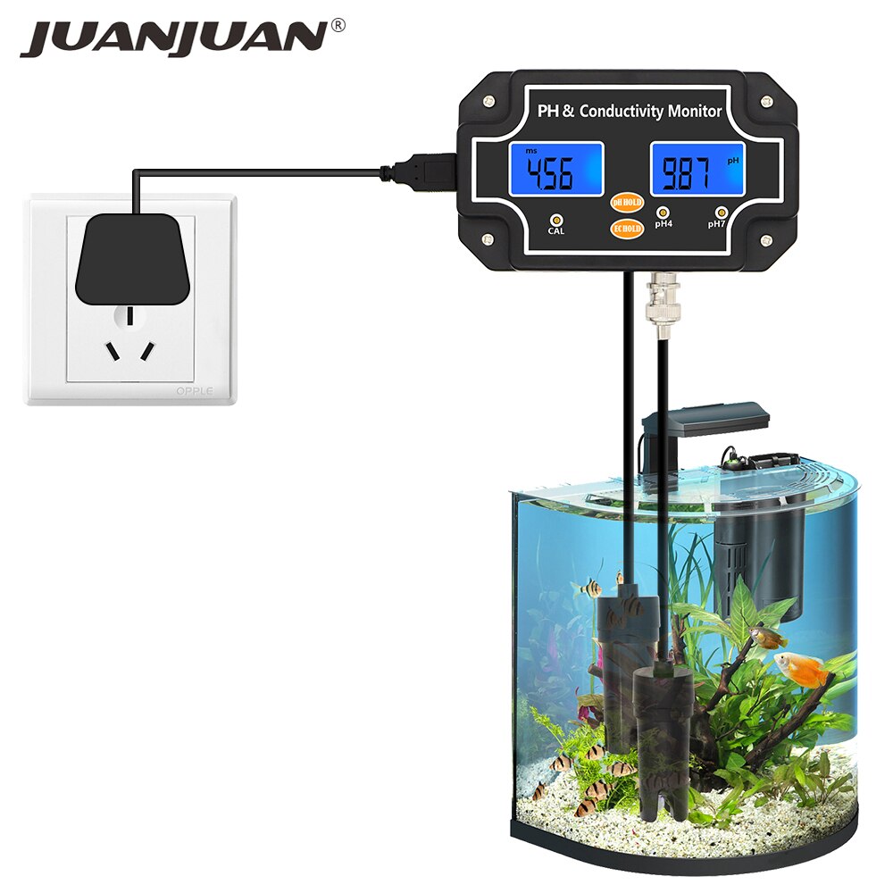 Ph/EC-2681 2 In 1 Ph Ec Meter Ph Meter Online Multi-Parameter Water Quality Tester Ec Detector geleidbaarheid Monitor Voor Zwembad