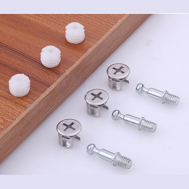 LIXF Furniture Connecting Fitting Knock Down Furniture Cam LOCK Connecting Fitting Dowel Nut Assembly 20 Sets