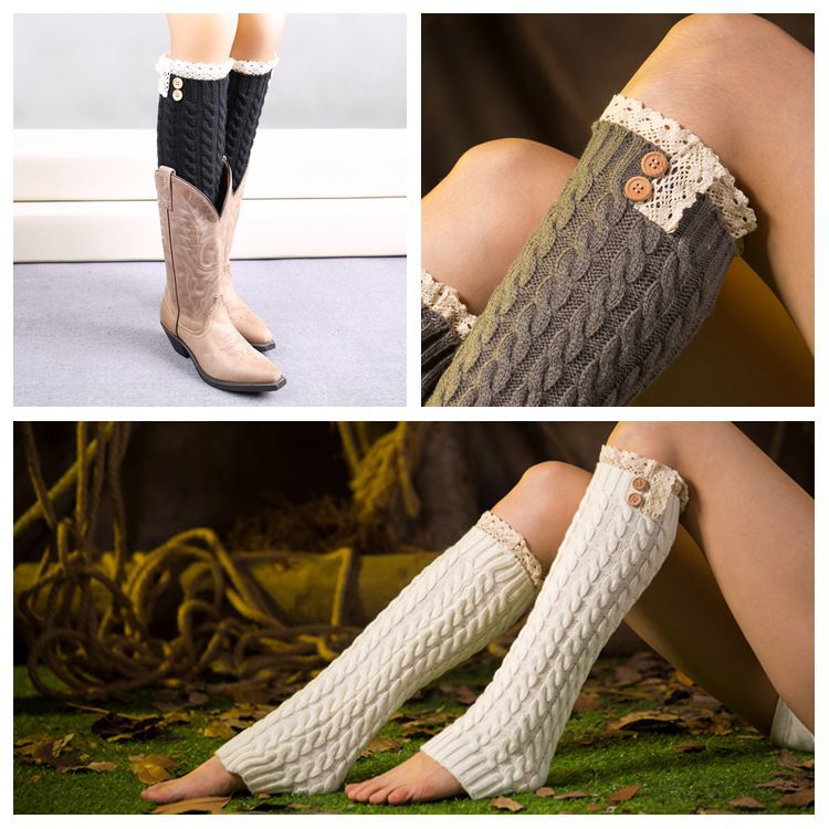 Winter neue wolle strumpf mit Weihnachten spitze overknee Stiefel einstellen einzigen flachen Geschmack erwachsene bein abdeckung beinlinge 3 paare/los
