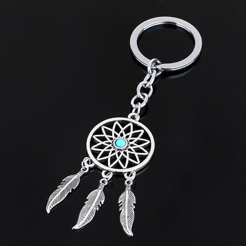 Stainless Green Leaf Keychain Beautiful Four Leaf Clover Steel Lucky Key Chain Key Rings Jewelry: 2