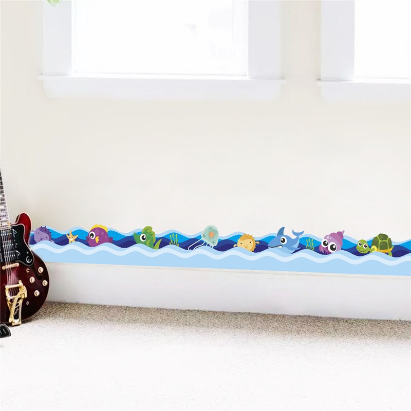 Underwater Ocean Sea Fish Shark Bubble Wall Stickers For Kids Rooms Bathroom bedroom kitchen Wall Decals poster mural