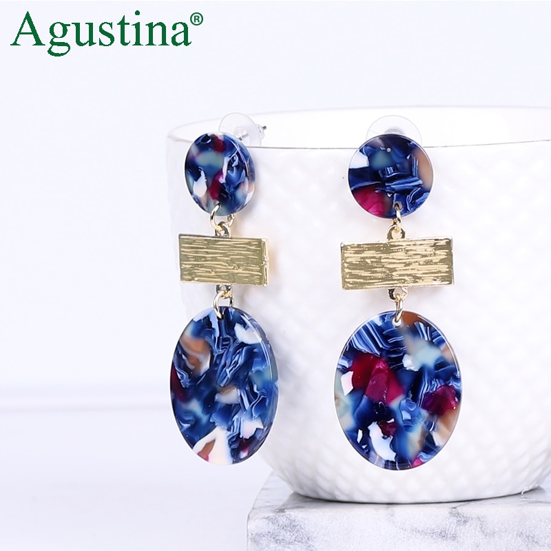 Agustina Acrylic earrings jewelry blue earrings women earrings geometry long earring bohemian earings luxury boho