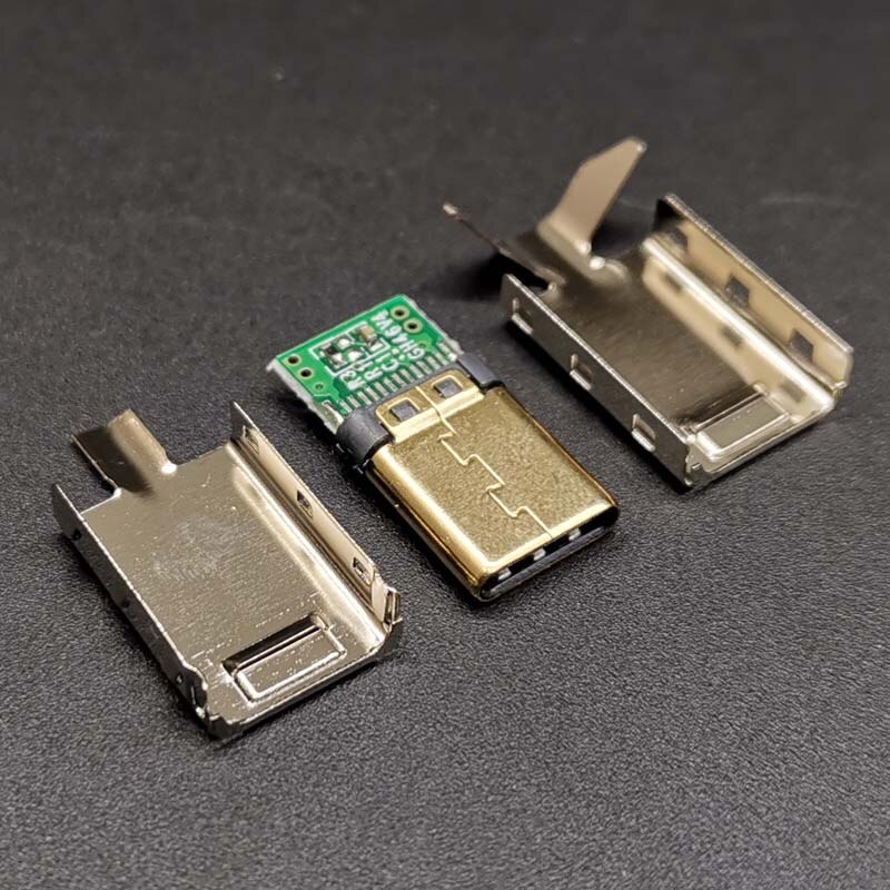5einstellen Schweißen draht typ 24K Gold-überzogene OTG USB 2,0 Typ-C stecker mit Hülse 3 in 1