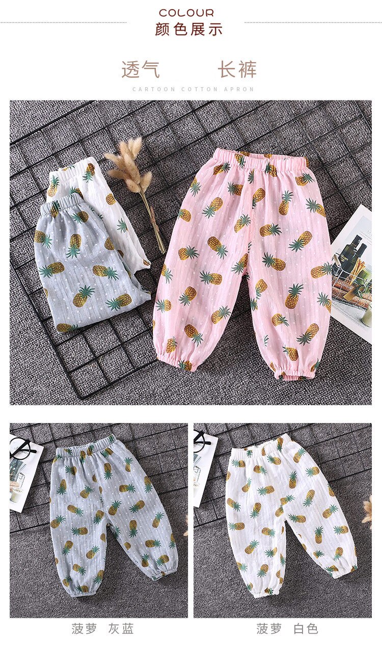 Zomer Peuters Baby Meisje Jongen Bodems Anti-Mug Broek Meisjes Jongens Casual Ananas Afdrukken Lange Bloeiers Broek
