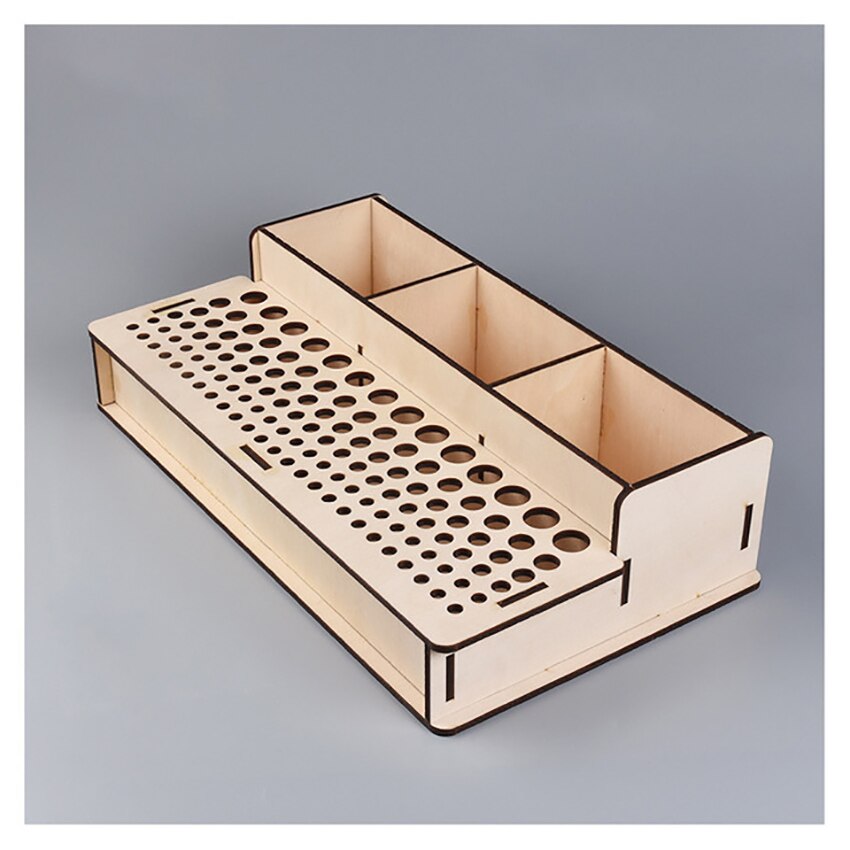 Leathercraft-Soporte de herramientas multifuncionales, organizador de herramientas de madera y cuero, soporte para punzonado, 3 tamaños