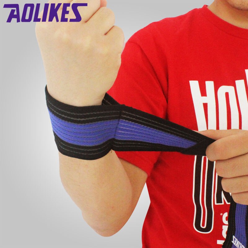 1Pcs Sport Katoen Elastische Bandage Hand Sport Polsband Gym Ondersteuning Pols Brace Wrap Fitness Tennis Polsini Zweet Band