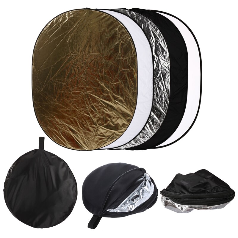 Reflector 5 In 1 Multi Kleur Elliptische Ovale Ronde Vorm Opvouwbare Inklapbare Disc Licht Voor Studio Of Fotografie Situatie