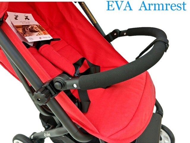 Baby klapvogn tilbehør pu læder armlæn foran kofanger sikkerhedsgelænder til cybex eezy s s + s twist klapvogn: Eva armlæn