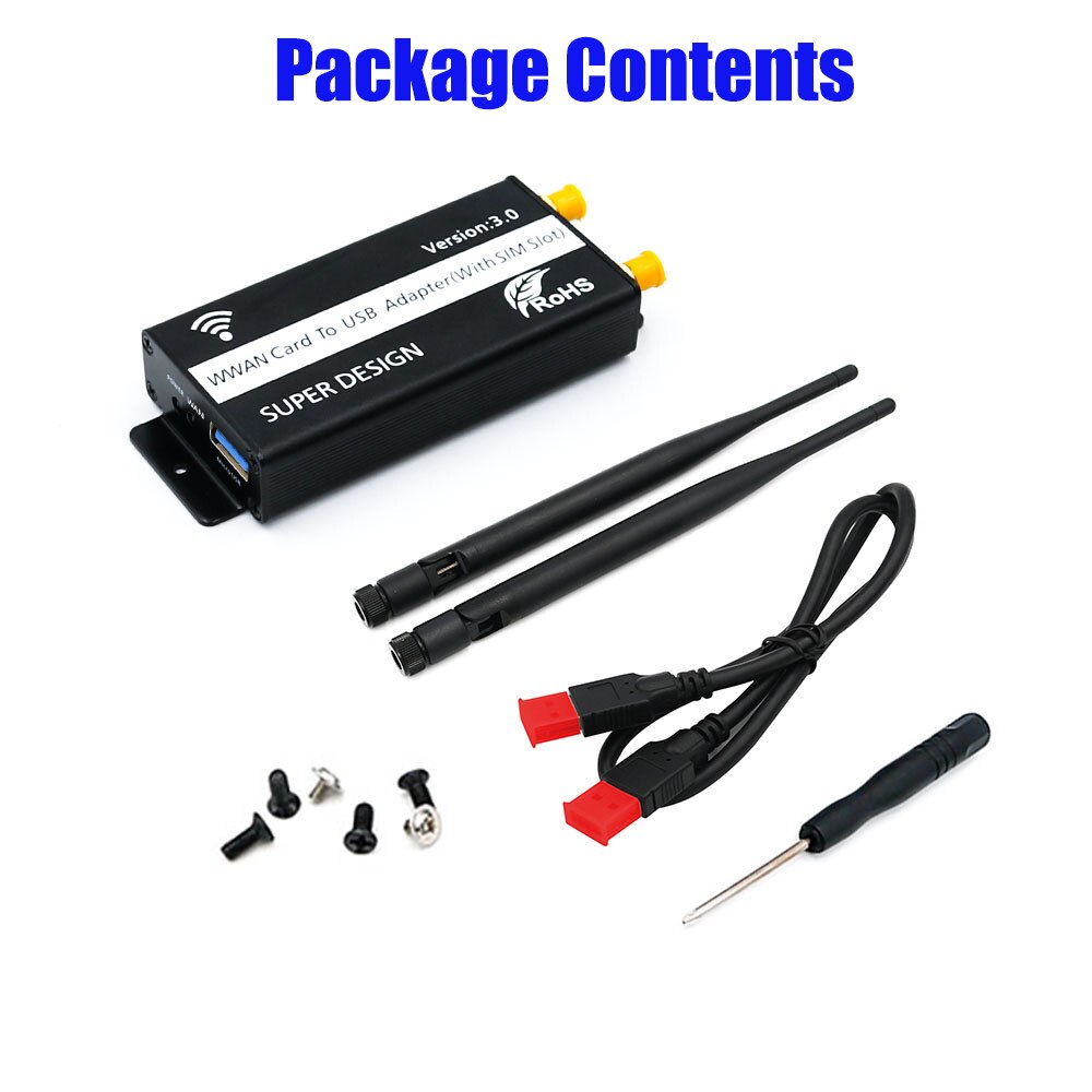 External Network Card NGFF (M.2) to USB 3.0 Wireless Wifi Adapter with SIM Card Slot for WWAN/LTE/4G Module